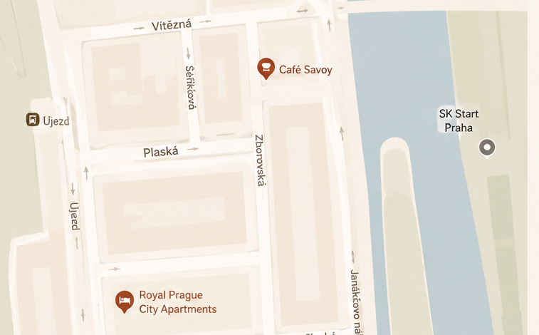 Mapa: Kofárna, Praha Újezd